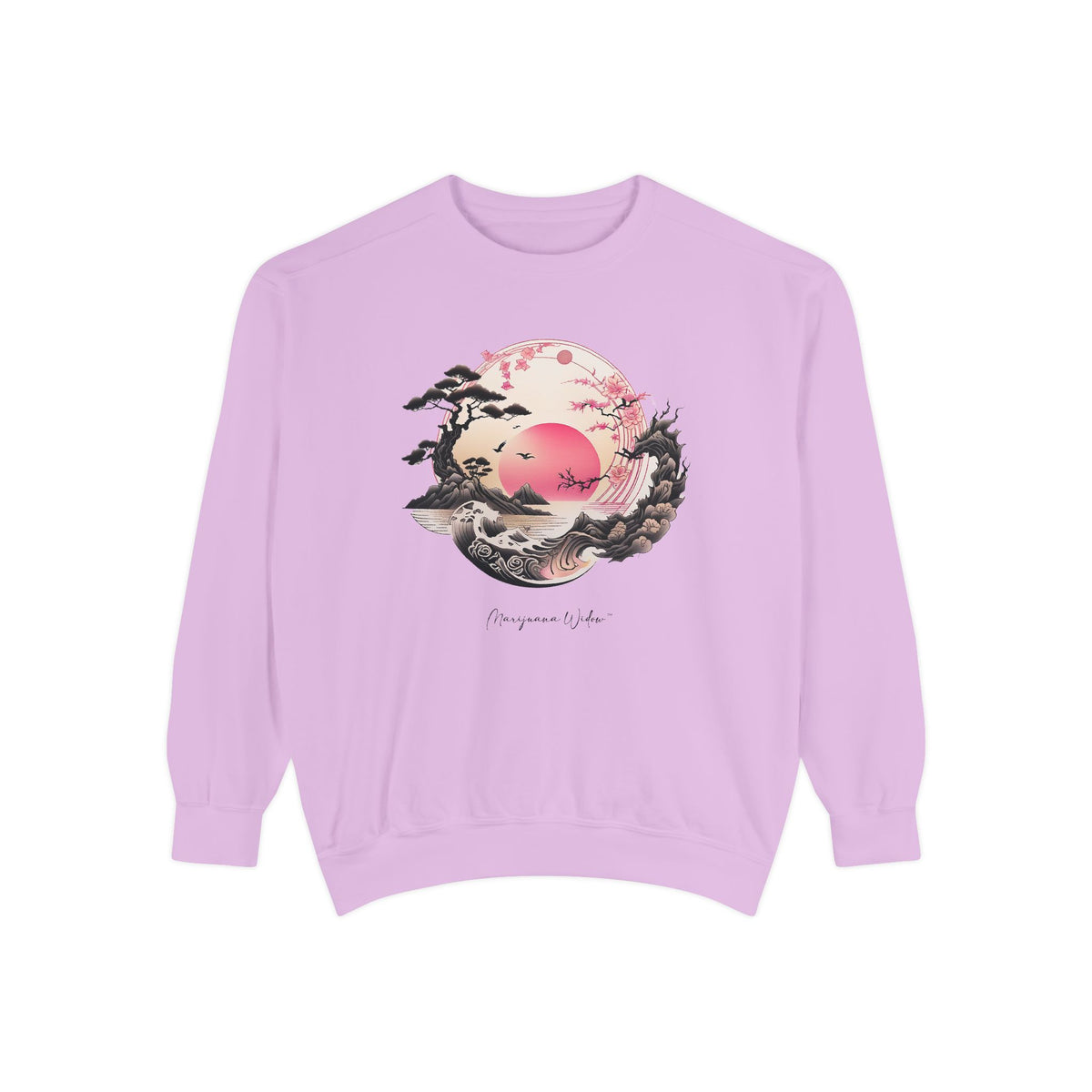 Japanese Sunset Cherry Blossom Sweatshirt - Marijuana Widow