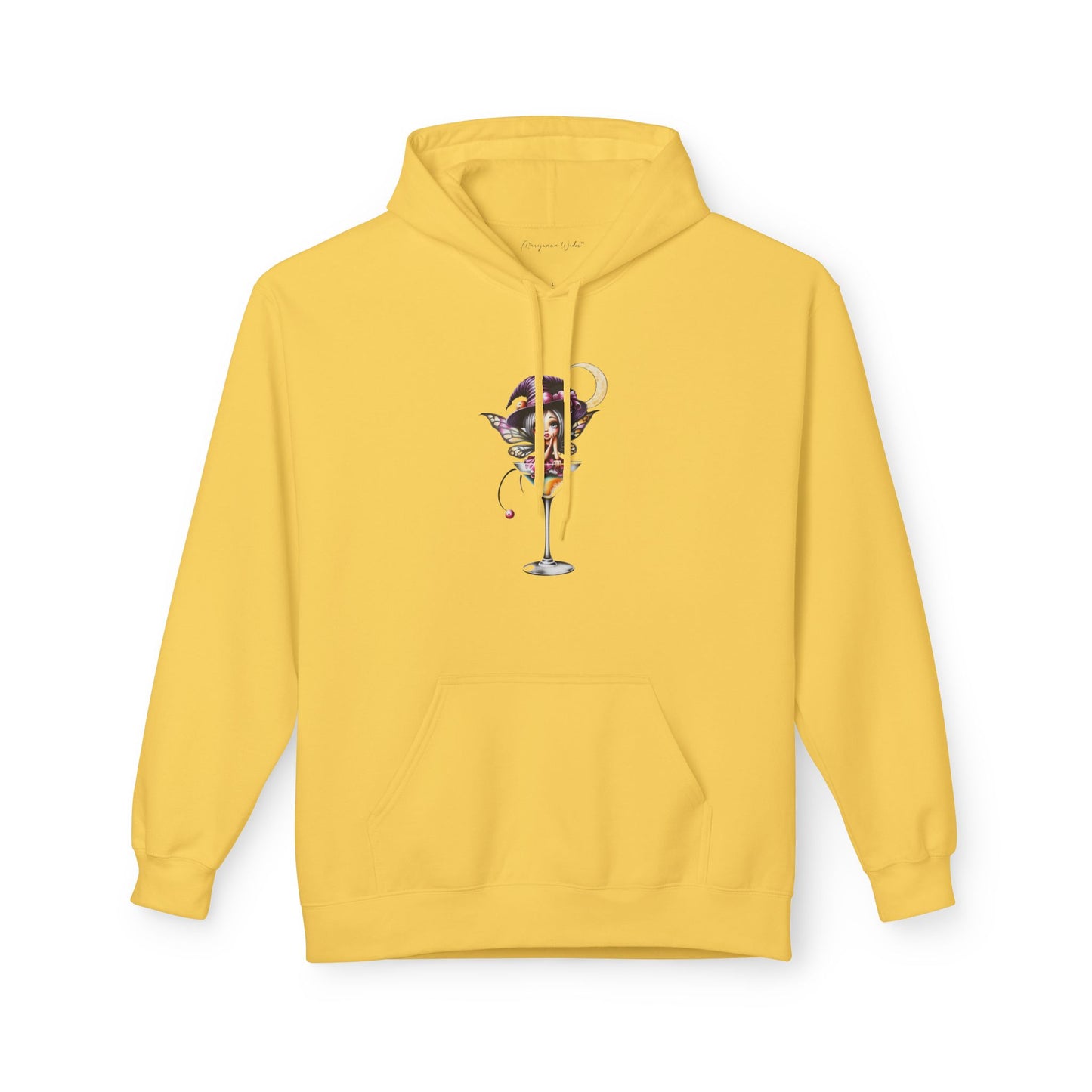 Halloween Fairy - Martini Bath Graphic Unisex Hoodie — Retro Cocktail Illustration